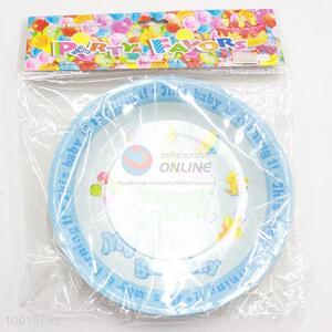 10pcs/bag Blue Paper Dish for Birthday Festive Party Decoration