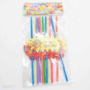 Newest Happy Party Supplies 12pcs/bag Multicolor Drinking Straw