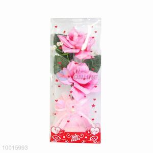 Wholesale Pink/Red Flower Artificial Flower with Heart