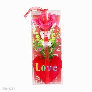 Wholesale Rose Artificial Flower with Heart&Bear For Wedding