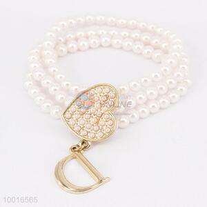Fashion Pearl Necklace with D letter Pendant