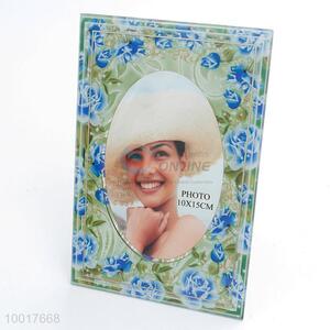 Rectangular floral glass photo frame