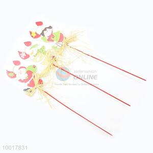 Wholesale Decorated Christmas Crafts With a Stick All Wood Three Kinds Shape