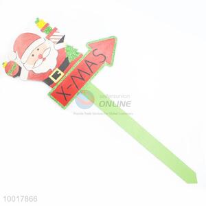 Wholesale High Quality Decorated Christmas Crafts With a Stick All Wood Santa Shape