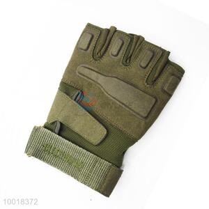 Army Green Half Finger Sports Glove For Racing