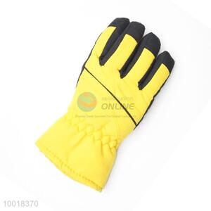 Yellow Warm Full Finger Sports Glove For Racing/Skiing
