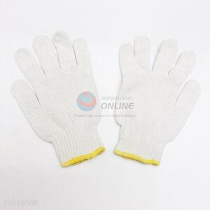 Made in China High Quality Bleached Cotton Bead Antiskid Working Gloves (White)