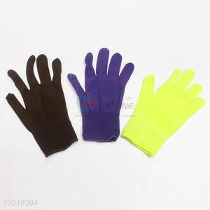 Good Quality Safety Nylon Knitted Hand Gloves (Brown/Purple/Green)