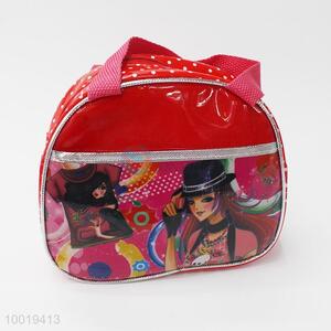 Red PU messenger bag for girl