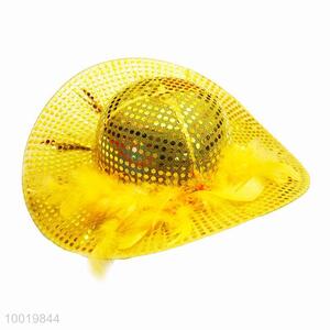 Fashion Yellow Sequin Hat/Party Hat For Women