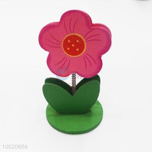 Card holders with wood potted plant base flower clip