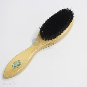 Pig hair shoe brush with wooden handle