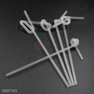 6mm*260mm Hot Sale Plastic White Artistic Drinking Straws