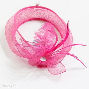 Pink Flower&Feather Hair Decoration for Girls