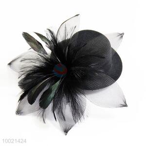 Decorative black flower feather hat hair clips wholesale party hats