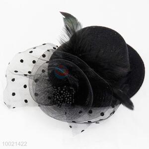 Black hat flower decoration feather hair accessories hair clips