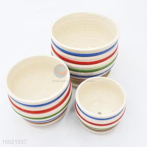 3pcs rainbow color ceramics garden flower pot set