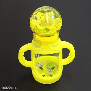 150ml Hote Sale Yellow <em>Feeding</em>-<em>bottle</em> with Rabbits and Balloons Pattern, Silicone Nipple PC <em>Bottle</em>