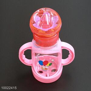 150ml Hote Sale Pink <em>Feeding</em>-<em>bottle</em> with Rabbits and Balloons Pattern, Silicone Nipple PC <em>Bottle</em>