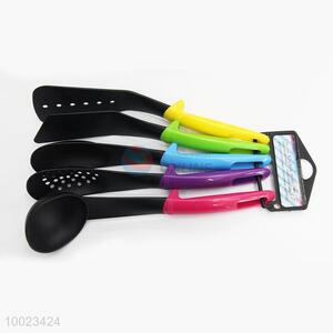 Hot Sale Kitchenware 5 Pieces Colorful Handle Nylon Kitchen Cook Tools