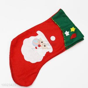 Wholesale Santa Claus Head and Stars Pattern Non-woven Christmas Stocking