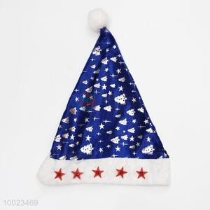 Wholesale With Red Stars Pleuche Christmas Hat For Christmas Party