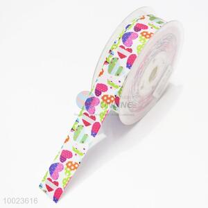 New Arrival Hot Sale High Quality 2.2CM Colorful Hearts Pattern Print Ribbon