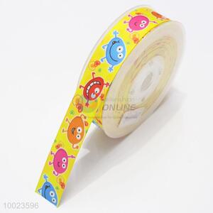 New Arrival Hot Sale High Quality 2.5CM Yellow Cartoon Pattern <em>Ribbon</em>