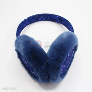 2015 new design winter warm blue paillette <em>earmuff</em> for girls