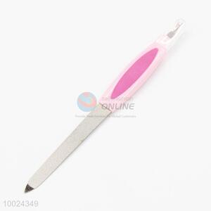 High Quality Pink Handle Stainless Steel Dual Purpose Nail File