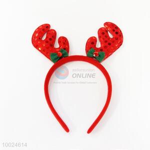 Hot Selling Red Head Band with Deer Hornfor Christmas