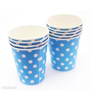 High Quality Round Dots Blue Disposable Paper Cup