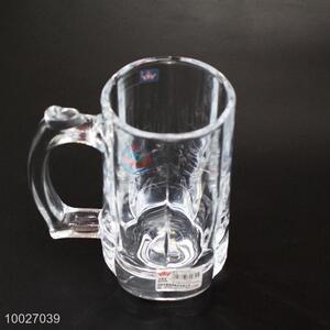 390ml thick glass cup/wine glass with handle