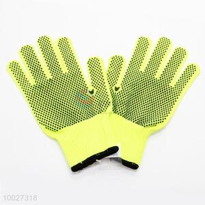 Yellow PVC Dotted Gloves Protection Gloves