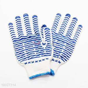 Blue Streak Pattern Knitted Protection Gloves