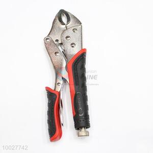 Round jaw locking plier with comfortable handle