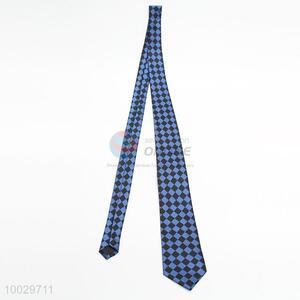 Blue-black plaid pattern neck tie for men