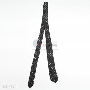Dot pattern black neck tie