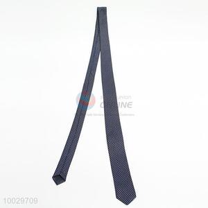 Dark blue dot pattern polyester neck tie