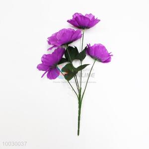 5 Heads Purple Poppy Decoration <em>Artificial</em> <em>Flower</em> For Home Decor
