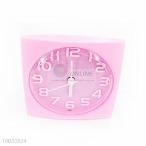 Pink Square Plastic Table Clock/Alarm Clock