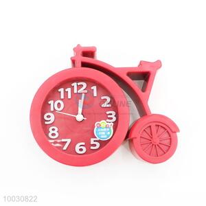 Bicycle Shaped Red Plastic Table Clock/Alarm Clock