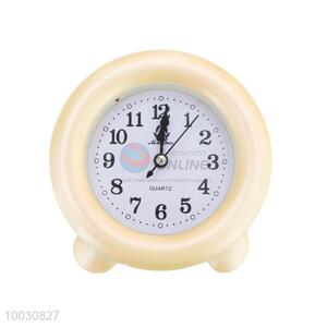 Wholesale Golden Round Plastic Table Clock/Alarm Clock