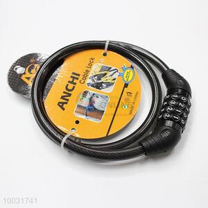 Black combination cable bike lock