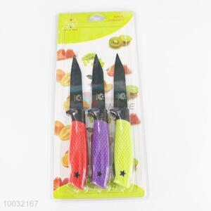 Candy color 3pcs/set stainless steel fruit knife