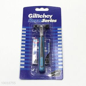 Wholesale blue plastic/stainless steel razor shaver