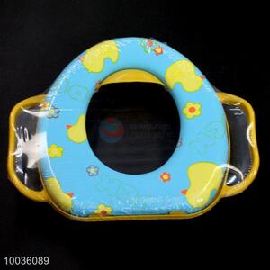 Blue color pp+pvc material toilet seat with handle