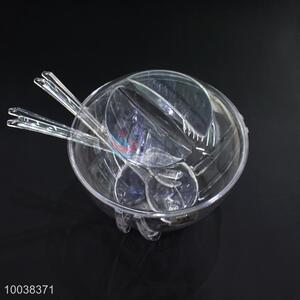 Transparent acrylic salad <em>bowl</em> with spoon
