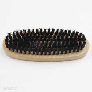 13.5CM High Quality Plastic Hair Shoe Cleaning Brush with Wooden Head Shaped in Ellipse