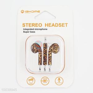 Sexy leopard super bass integrated microphone painting stereo headset